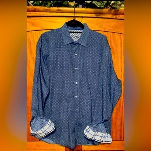 Tasso Elba Mens Long Sleeve Buttondown Shirt XL